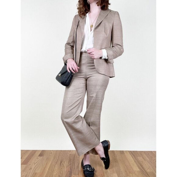 Akris Pants - AKRIS 100% Silk Woven Pants Suit Blazer Jacket Coat Trousers Matching Coord Set